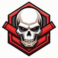 Skull and crossbones design with a bold, graphic outline vector