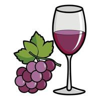 Enjoying a glass of red wine beside fresh grapes in a cozy setting vector