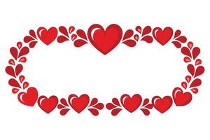 Hearts border design on a white background for decorative use vector