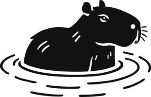 Adorable Capybara Swimming vector