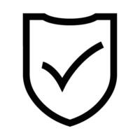 check mark icon in a shield vector