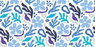 Abstract floral shape seamless pattern. Abstract modern floral leaf texture shape background. Organic modern boho nature contemporary seamless pattern. vector