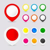 Location and navigation icons set. map pin icon. Flat design. vector
