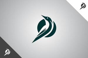 2 color options of Deep tosca bird logo illustration for brand, merch, mark. Symbol and icon of bird. Eps 10. vector