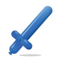 Elastic Blue balloon shape as Sword flat art design illustration with simple shape perfect for fantasy or kids game item asset vector