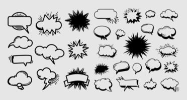 Collection of blank sound and text balloons for comics vector