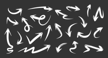 a collection of white arrow images on a dark background vector