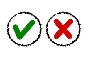 crosses and ticks in the circle vector