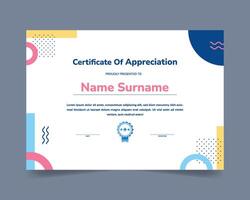 Simple certificate with abstract geometric shape vector