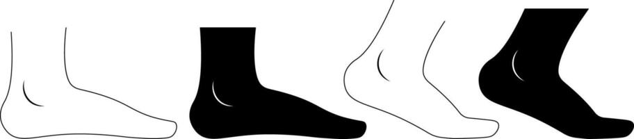 side view human ankle icon set vector