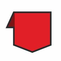 red blank text space banner with outline in flat design. vector