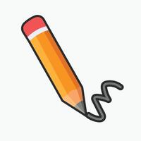 write pencil with outline in flat design. vector