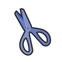 blue scissor with outline in flat design. vector