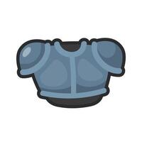 iron armor with outline in flat design. vector