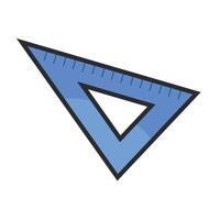triangle ruler with outline in flat design. vector