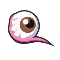 single eyeball with outline in flat design. vector