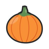 pumpkin fruit with outline in flat design vector