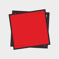 red square blank text label with outline in flat design. vector