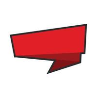 red banner text space with outline in flat design. vector