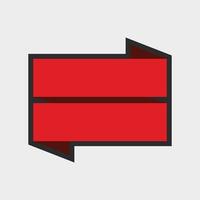 red double text banner with outline in flat design. vector