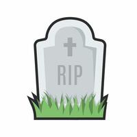 tombstone with outline in flat design. vector