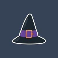 witch hat with outline in flat design. vector