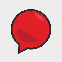 rojo burbuja texto espacio con contorno en plano diseño. vector