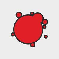 red circle banner with outline in flat design. vector