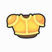 golden armor with outline in flat design. vector