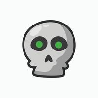 skull head with outline in flat design vector