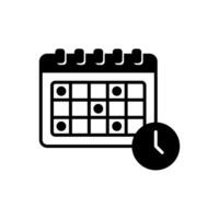 Timetable icon with event calendar and clock vector