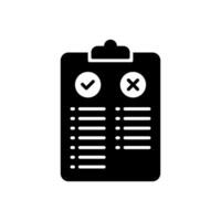 Pros and cons icon with clipboard vector