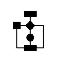 The flowchart icon is an organizational and work structure chart vector