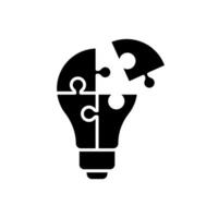 Innovation icon in the form of a light bulb puzzle vector