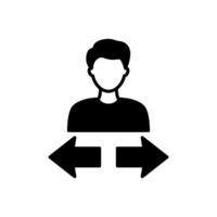 Decision making icon with people and arrows vector
