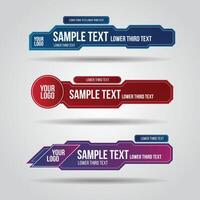 Lower third colorful design tv template modern contemporary. Set of banners bar screen broadcast show bar name. vector