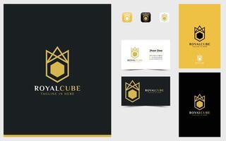 Cube logo formed crown with simple and modern shape vector