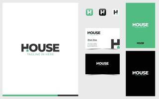 Word mark letter logo H formed house symbol with simple and modern shape vector