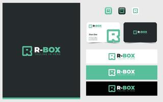 Lettermarks logo R formed in a simple and modern box shape vector