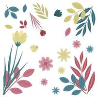 SEAMLESS PATTERN LEAF AND FLOWERS vector