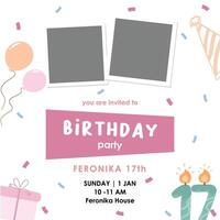 Colorfull birthday party invitation template design vector