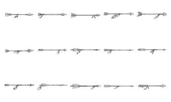 arrow feather handdrawn collection vector