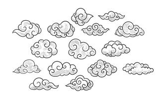 clouds handdrawn collection vector