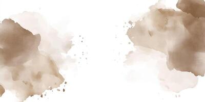 Abstract horizontal watercolor background template design. Brush stroked painting backdrop with white brown pastel color watercolour vector