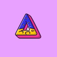 Triangle Shape With Space Concept Cartoon Illustration. Space Geometric. Flat Cartoon Outline Style. vector