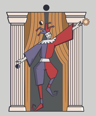 minimalist illustration of a joker