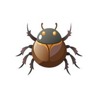 Dung Beetle isolated flat illustration on white background vector