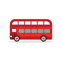 Old double decker red bus isolated flat illustration white background. vector