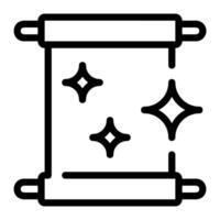 magic scroll outline icon vector