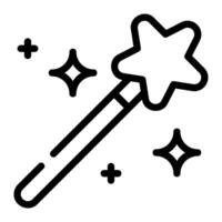 magic wand outline icon vector